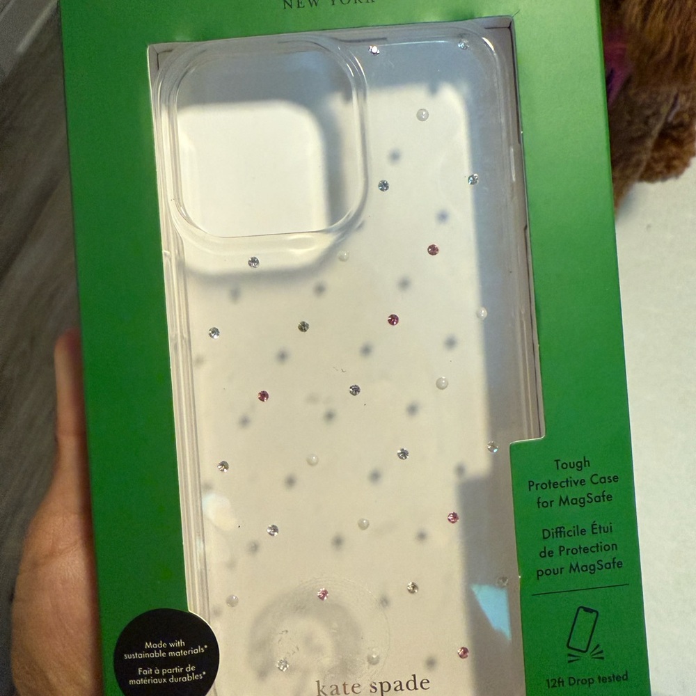 Kate Spade Clear Case with Pink and Silver Accents